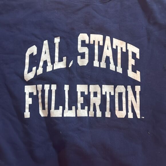 Champion Navy Blue Cal State Fullerton Crewneck Sweater - Size Mens XL Vintage - Picture 3 of 4